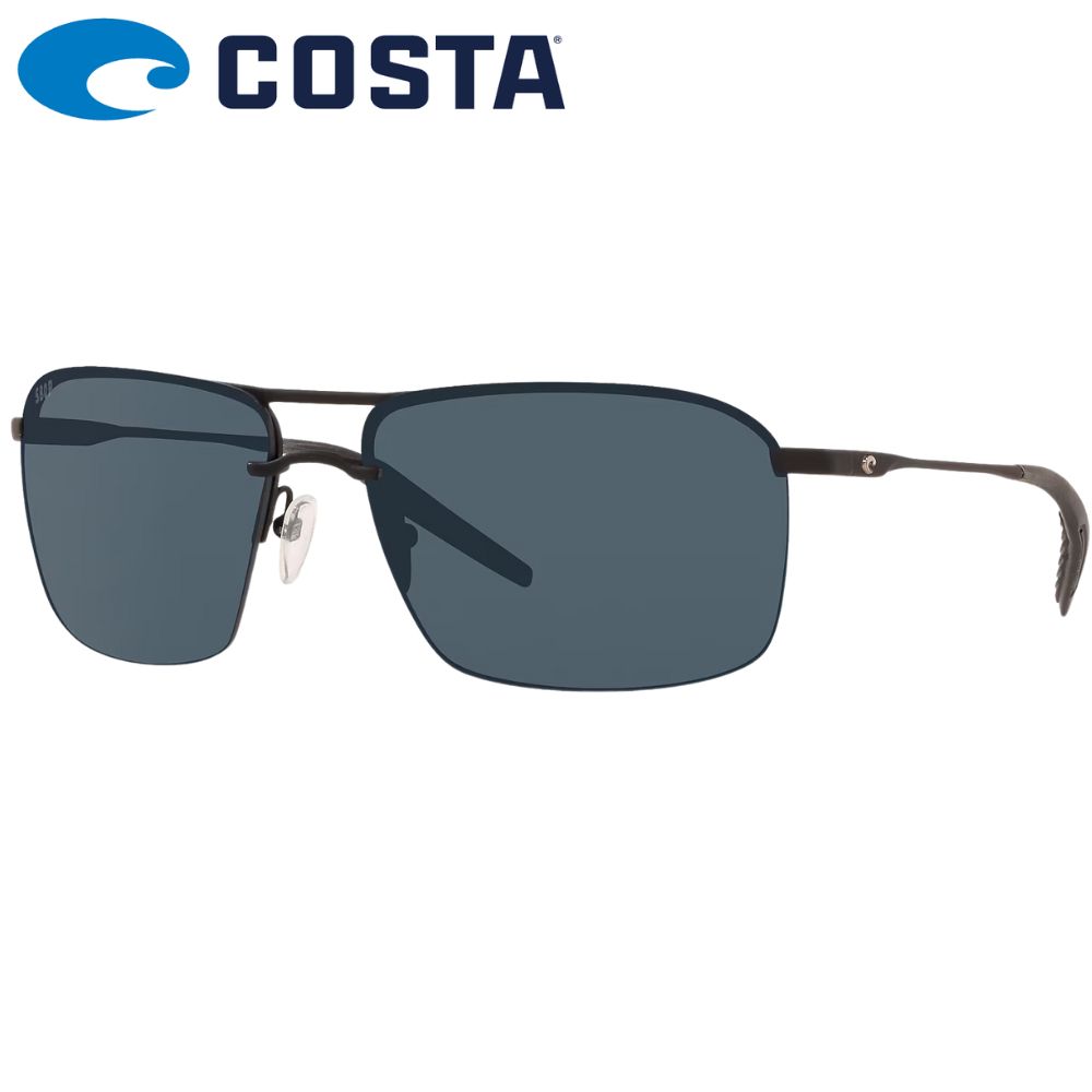 COSTA Polarized Sunglasses SKIMMER Matte Black Titanium Frame/580P Gray Lenses
