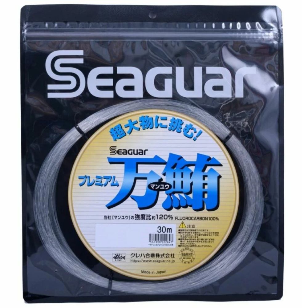 SEAGUAR New Saltwater Offshore Fishing 120% Fluorocarbon Leader Line PREMIUM MANYU #50-175lb-1.17mm-30m