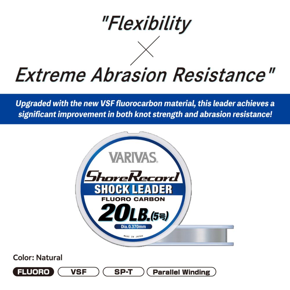 VARIVAS Fluorocarbon Shock Leader Line SHORE RECORD - Image 2