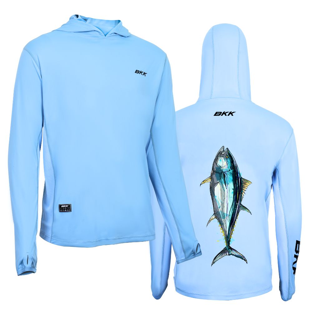 BKK Hooded Long Sleeve Performance Shirt TUNA Light Blue