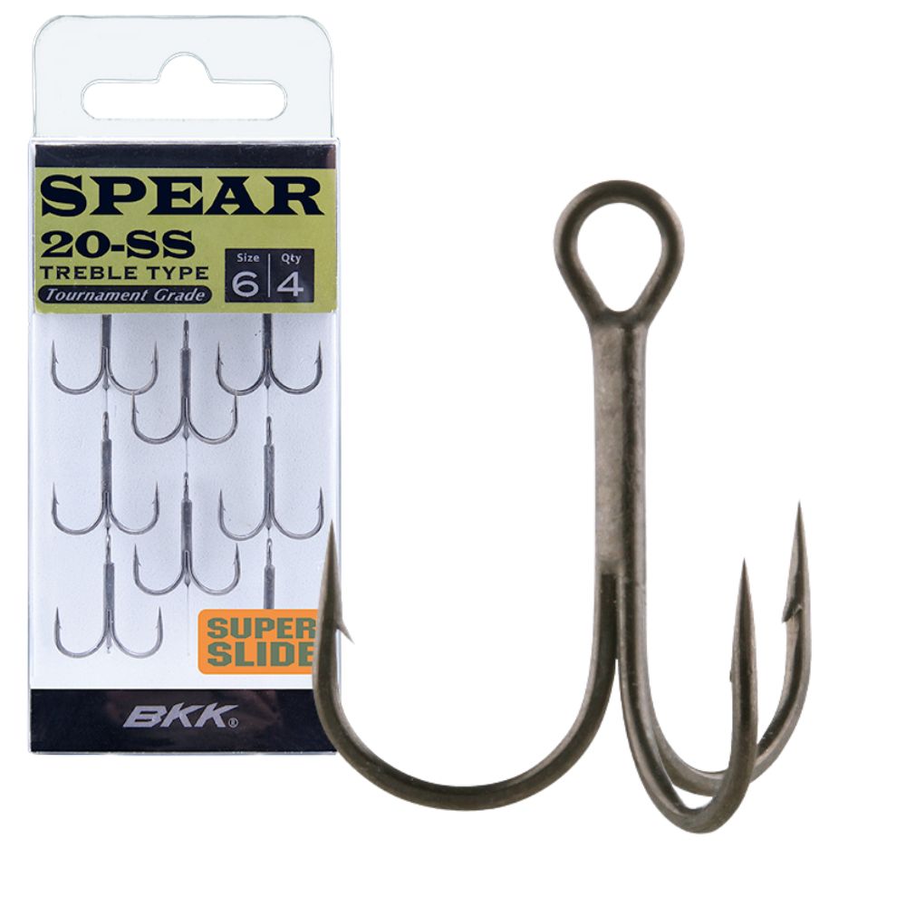 BKK Super Slide Coating Treble Hook FANGS/SPEAR 20-SS
