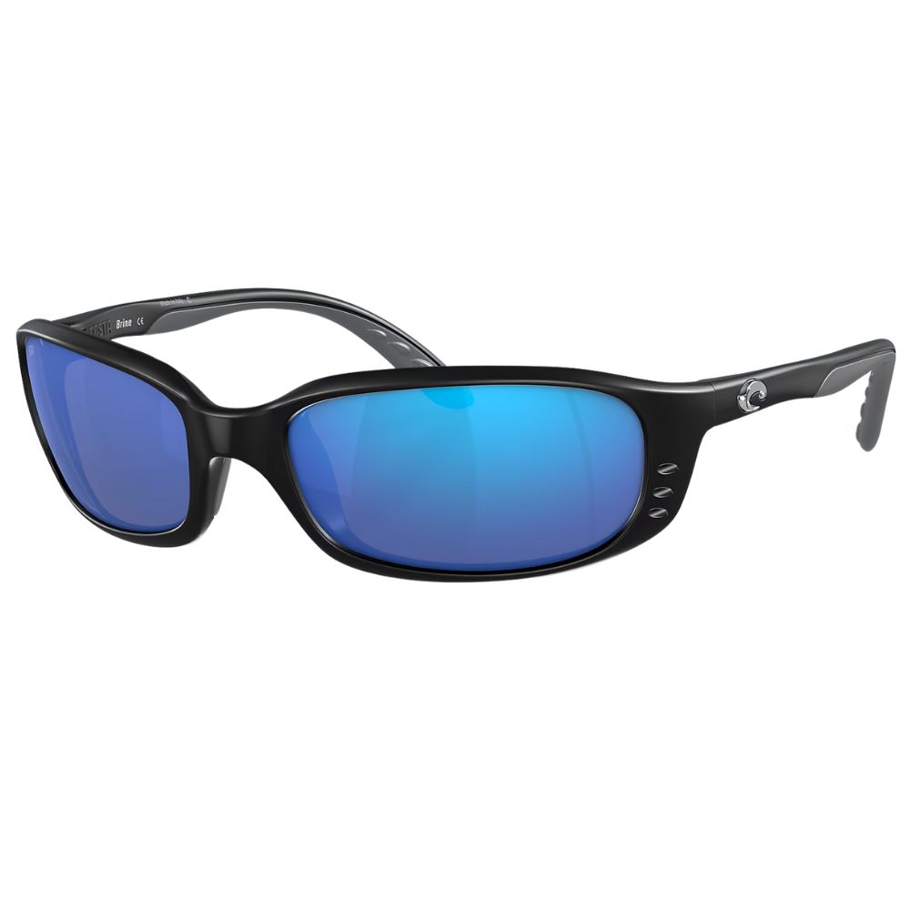 COSTA Polarized Sunglasses BRINE Matte Black Frame/580G Blue Mirror Lenses - Image 2