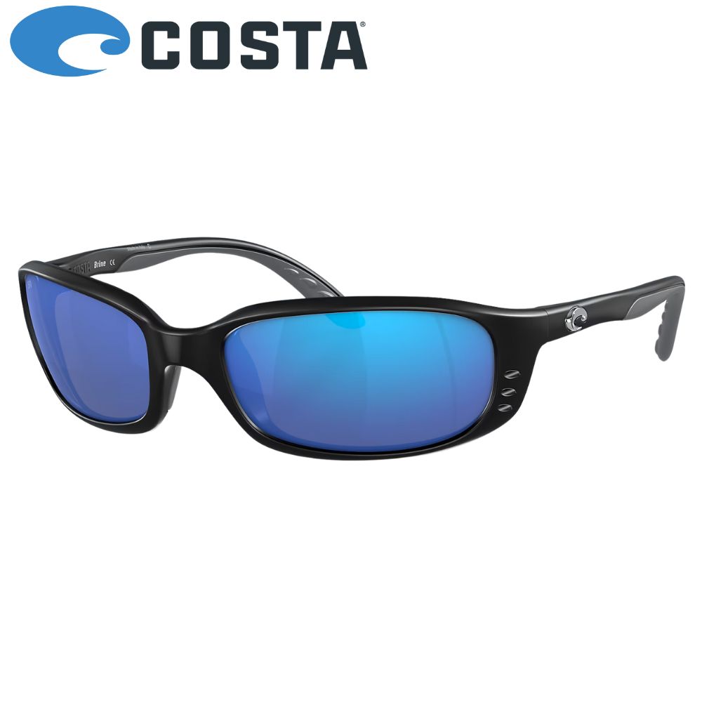 COSTA Polarized Sunglasses BRINE Matte Black Frame/580G Blue Mirror Lenses