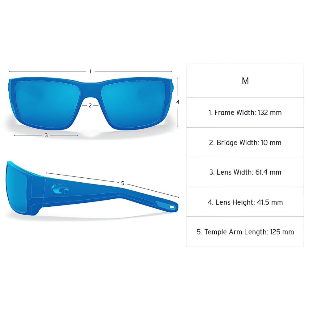 COSTA Polarized Sunglasses CAT CAY Blackout Frame/580P Green Mirror Lenses - Image 8