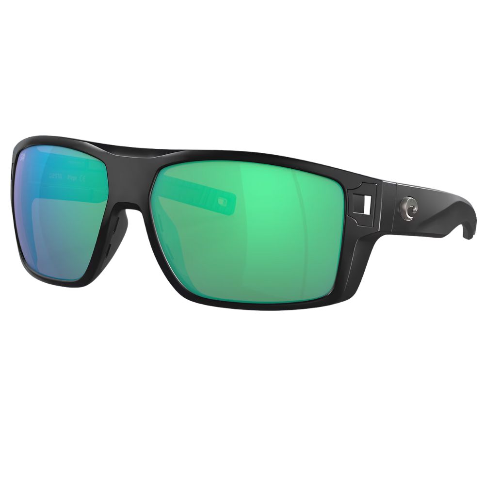 COSTA Polarized Sunglasses DIEGO Matte Black Frame/580G Green Mirror Lenses - Image 2