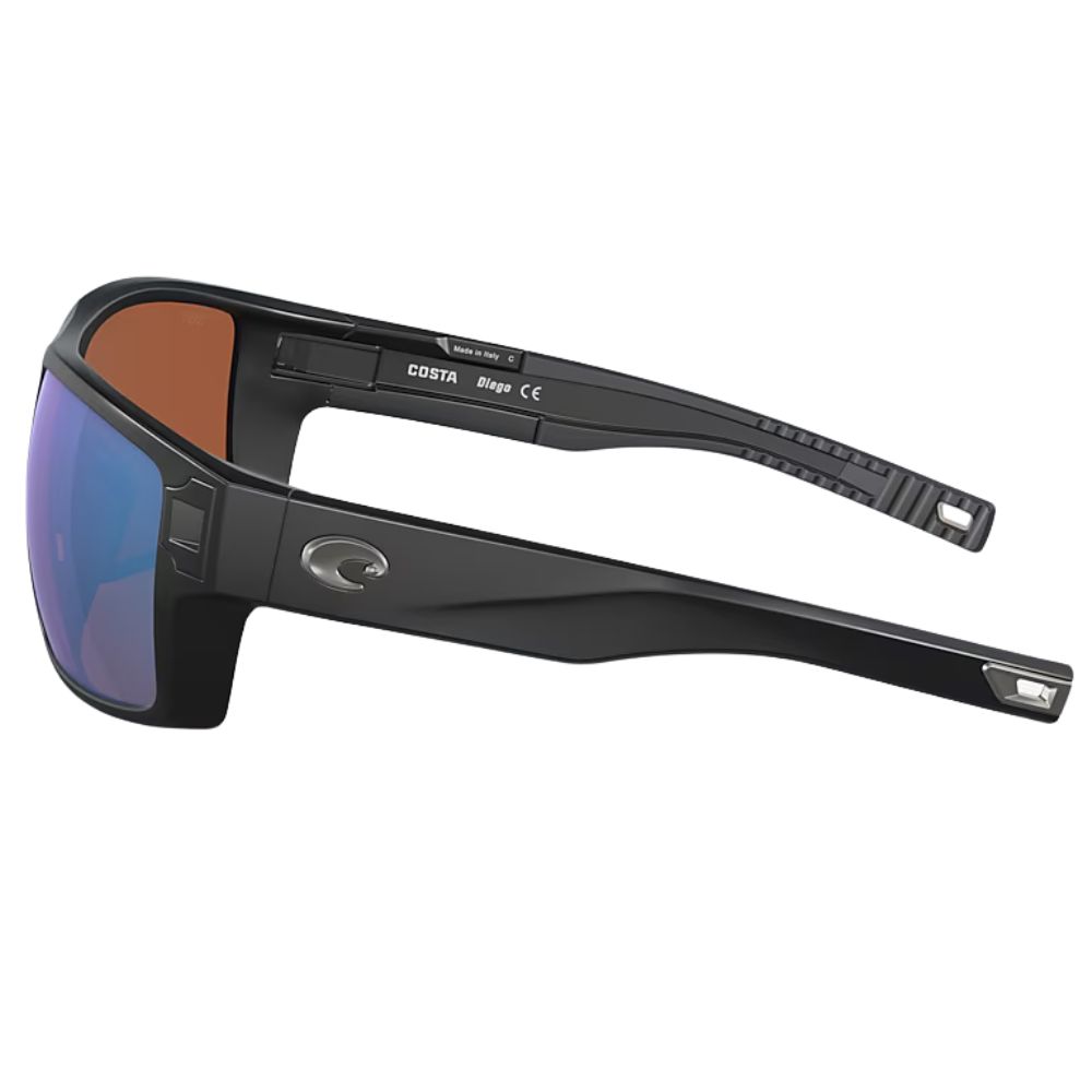 COSTA Polarized Sunglasses DIEGO Matte Black Frame/580G Green Mirror Lenses - Image 4