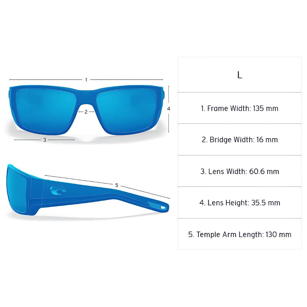 COSTA Polarized Sunglasses FATHOM Tortoise Frame/580G Green Mirror Lenses - Image 8