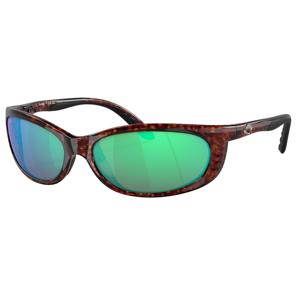 COSTA Polarized Sunglasses FATHOM Tortoise Frame/580G Green Mirror Lenses - Image 2