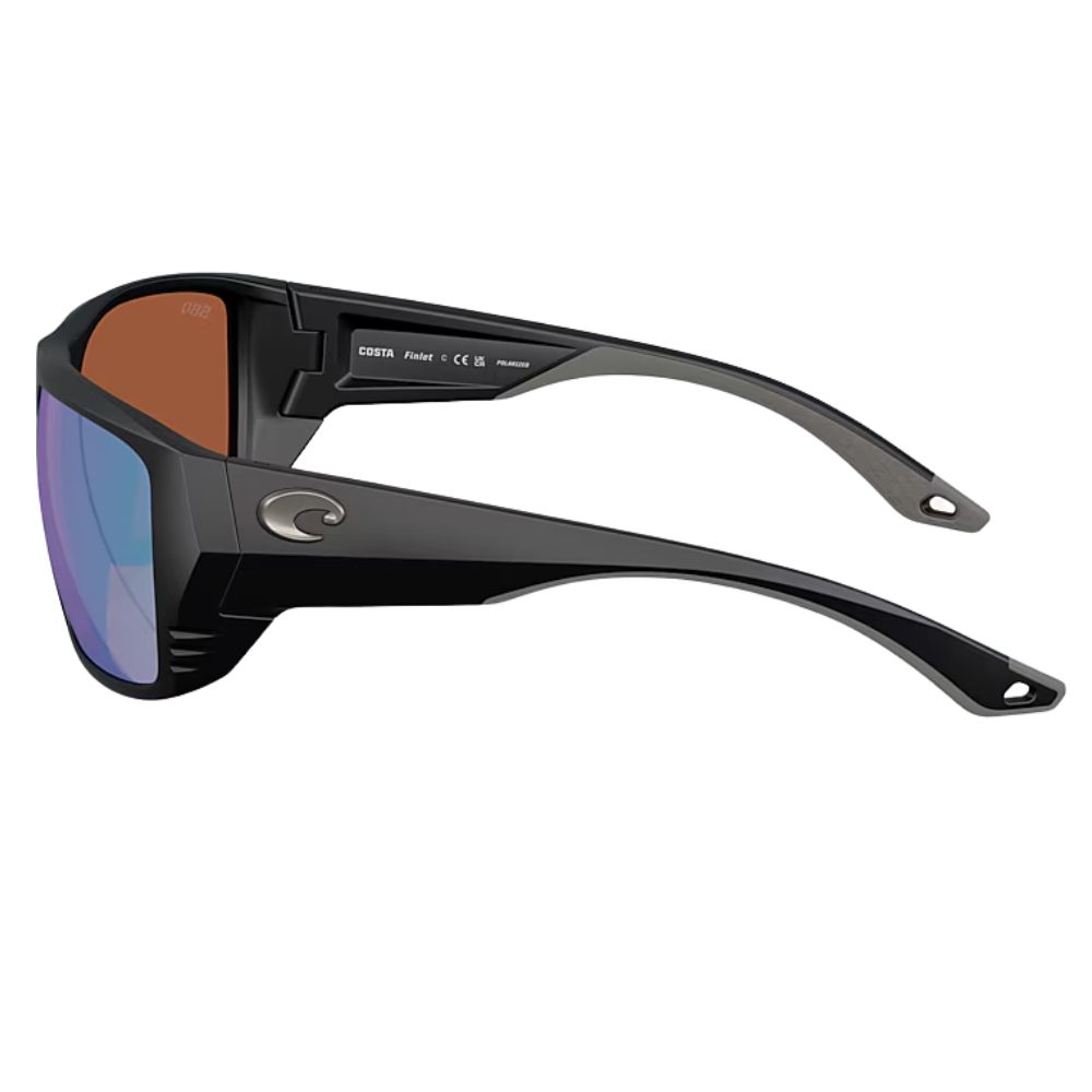 COSTA Polarized Sunglasses FINLET Matte Black Frame/580G Green Mirror Lenses - Image 4
