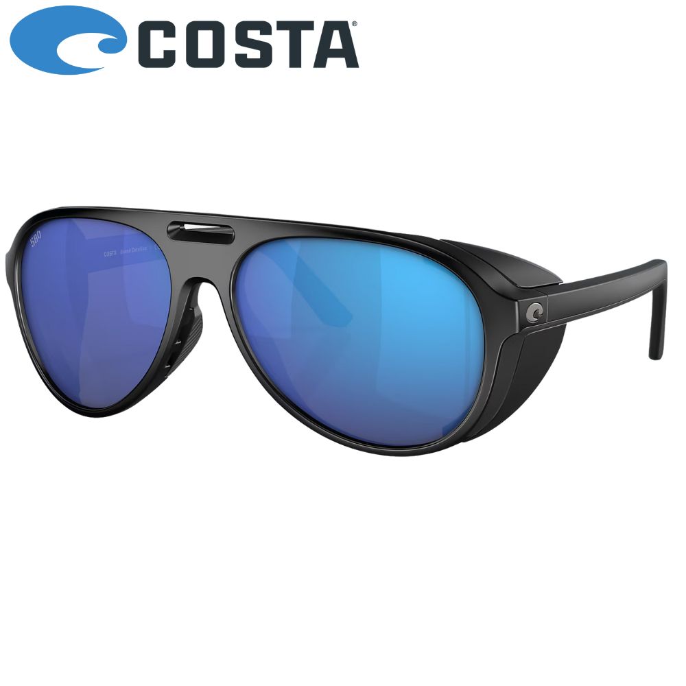 COSTA Polarized Sunglasses GRAND CATALINA Matte Black Frame/580G Blue Mirror Lenses