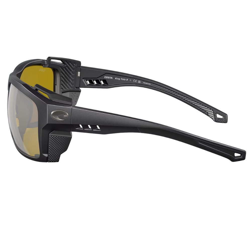 COSTA Polarized Sunglasses KING TIDE 8 Black Pearl Frame/580G Sunrise Silver Mirror Lenses - Image 4