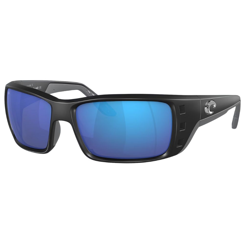 COSTA Polarized Sunglasses PERMIT Matte Black Frame/580G Blue Mirror Lenses - Image 2