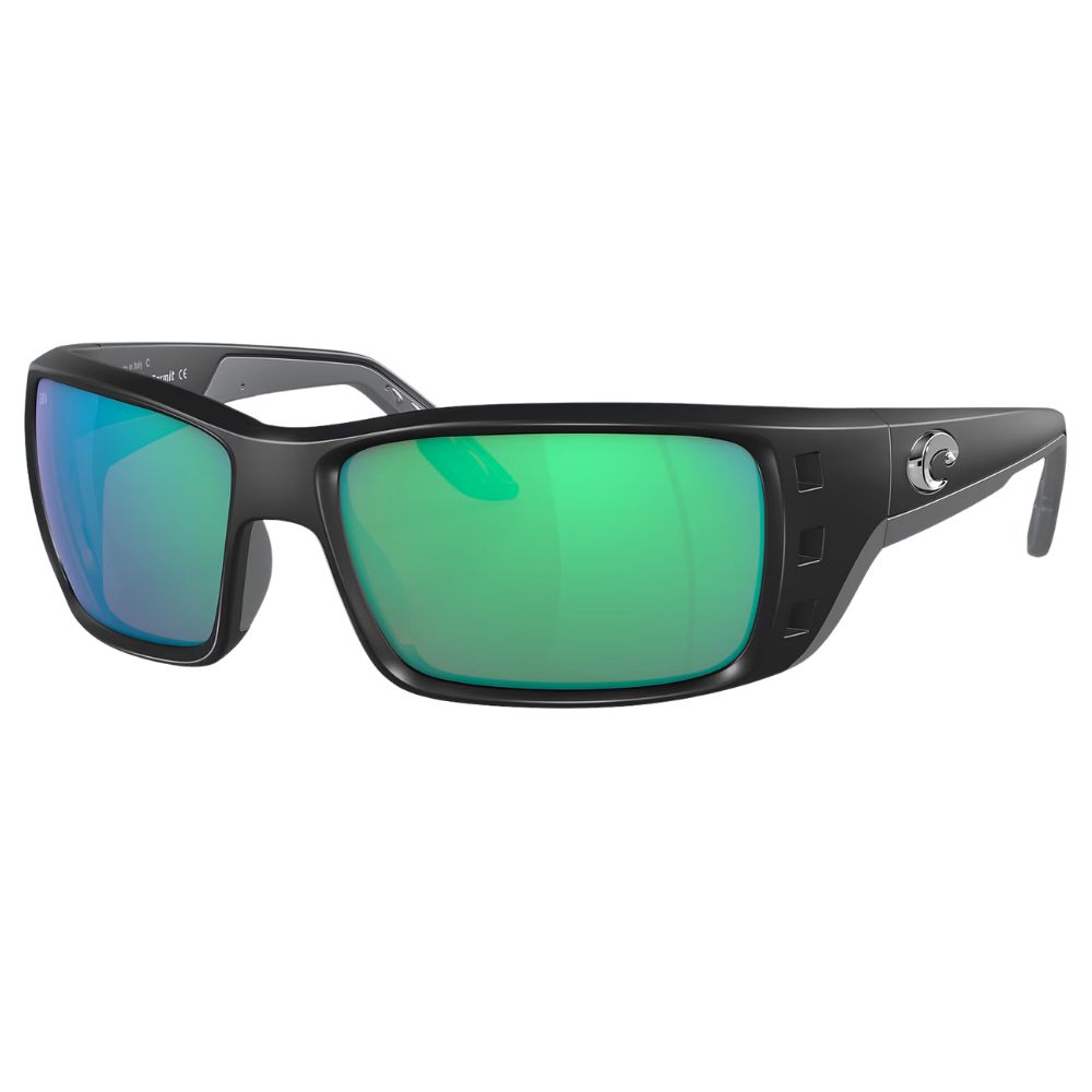 COSTA Polarized Sunglasses PERMIT Matte Black Frame/580G Green Mirror Lenses - Image 2