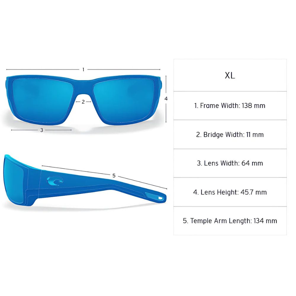 COSTA Polarized Sunglasses RINCON II Deep Water Camo Frame/580G Blue Mirror Lenses - Image 8