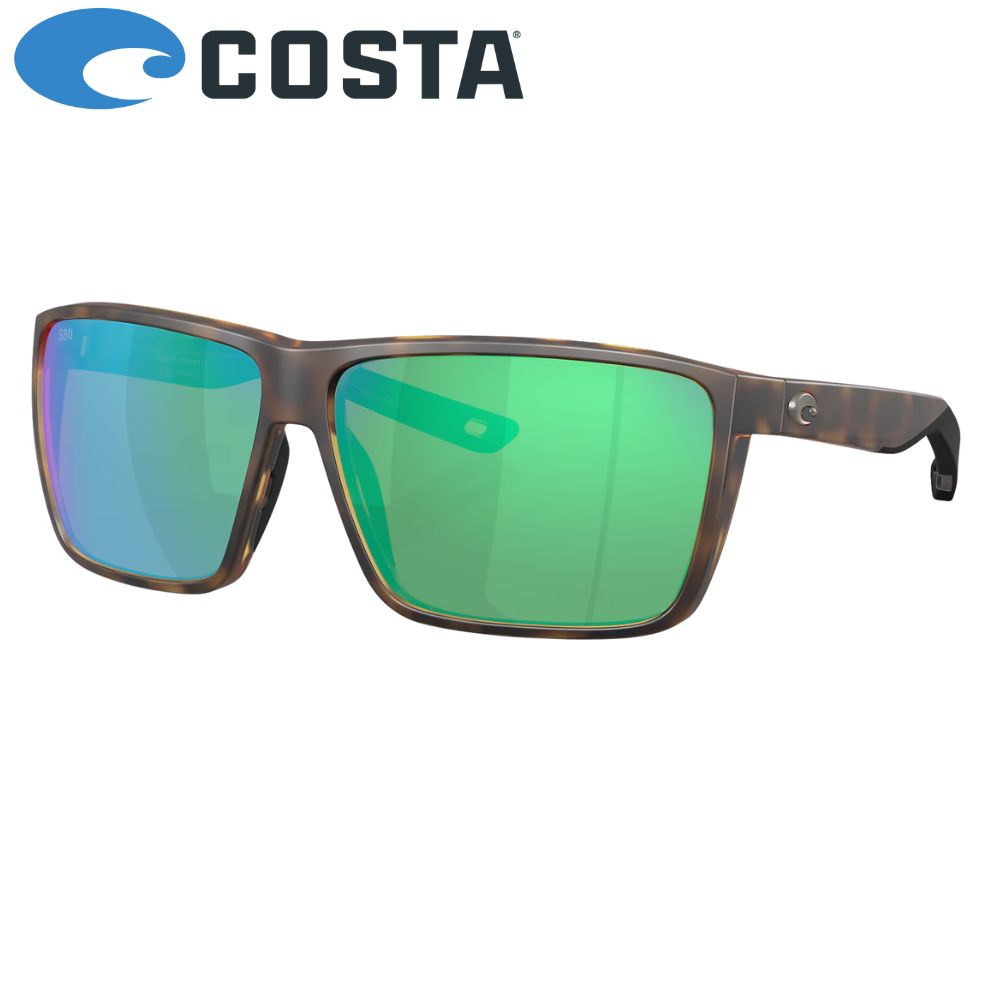 COSTA Polarized Sunglasses RINCON II Matte Tortoise Frame/580G Green Mirror Lenses
