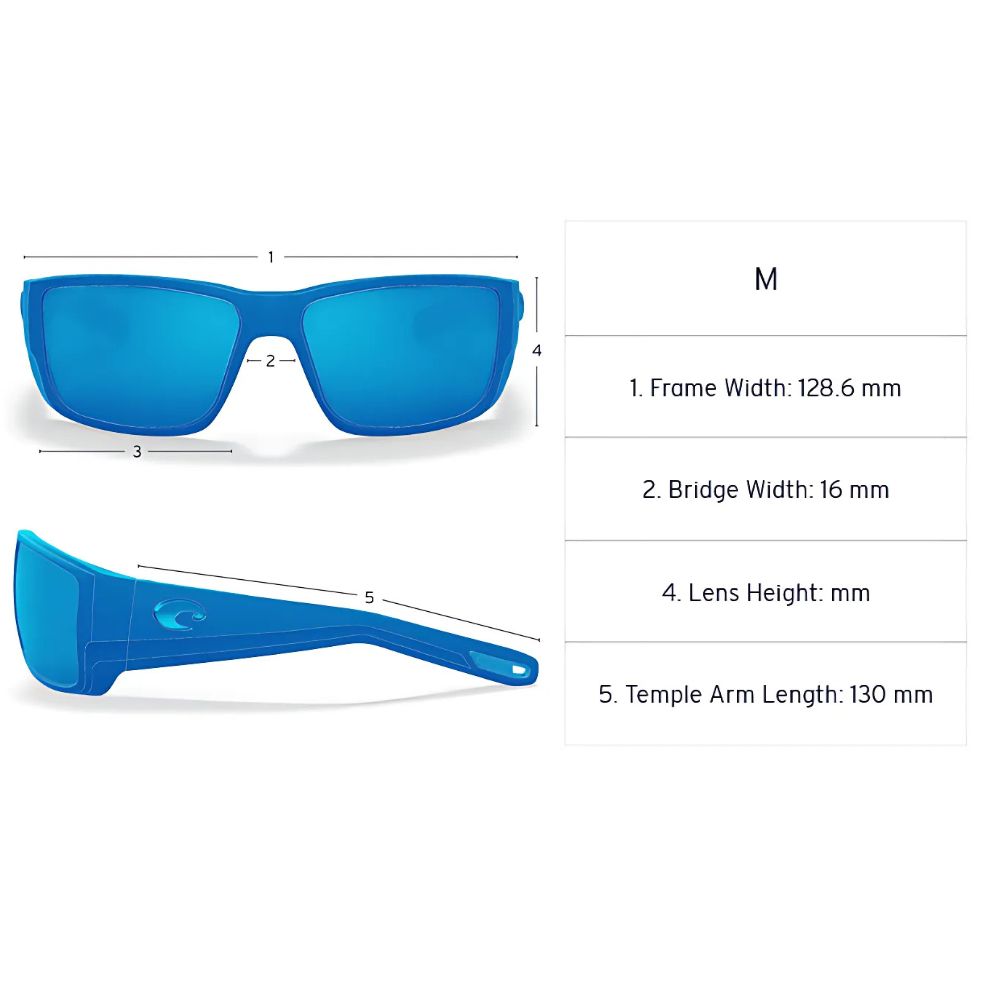COSTA Polarized Sunglasses SANTIAGO Net Black Frame/580G Blue Mirror Lenses - Image 8