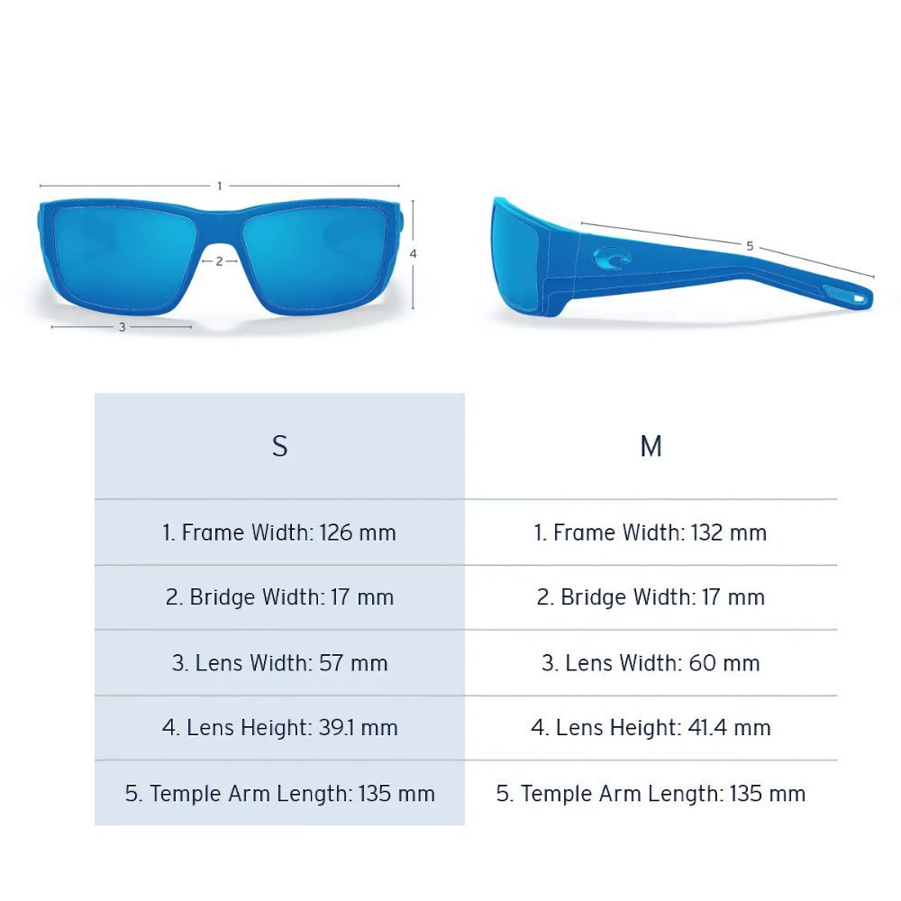 COSTA Polarized Sunglasses TAILFIN Matte Black Frame/580G Green Mirror Lenses/Size S - Image 8