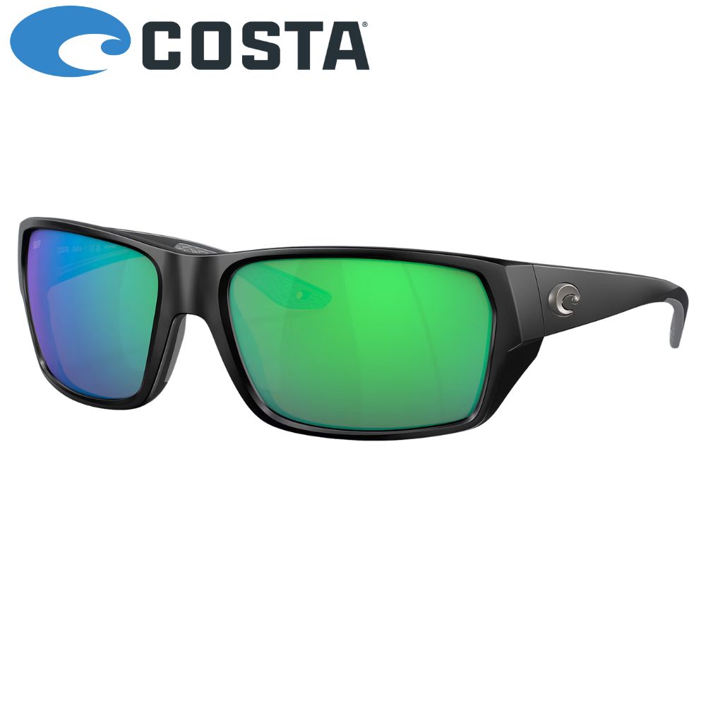 COSTA Polarized Sunglasses TAILFIN Matte Black Frame/580P Green Mirror Lenses/Size M