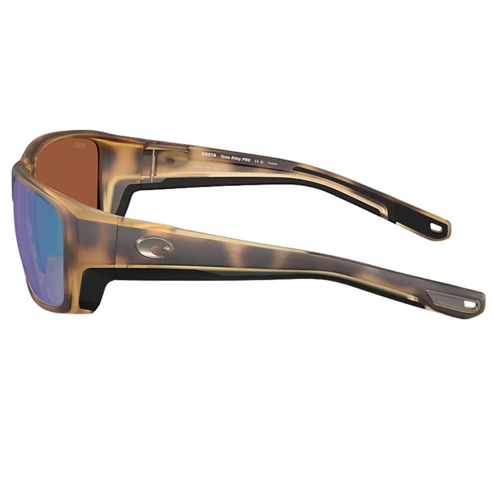 COSTA Polarized Sunglasses TUNA ALLEY PRO Matte Tortoise Frame/580G Green Mirror Lenses - Image 4