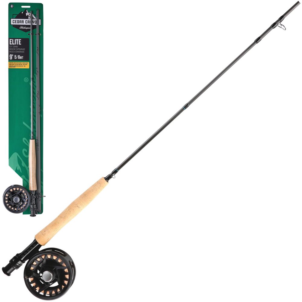 SHAKESPEARE Fly Fishing Rod-Reel-Line Combo Cedar Canyon Elite 9FT 5/6WT 4PC