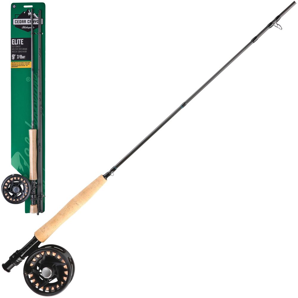 SHAKESPEARE Fly Fishing Rod-Reel-Line Combo Cedar Canyon Elite 9FT 7/8WT 4PC