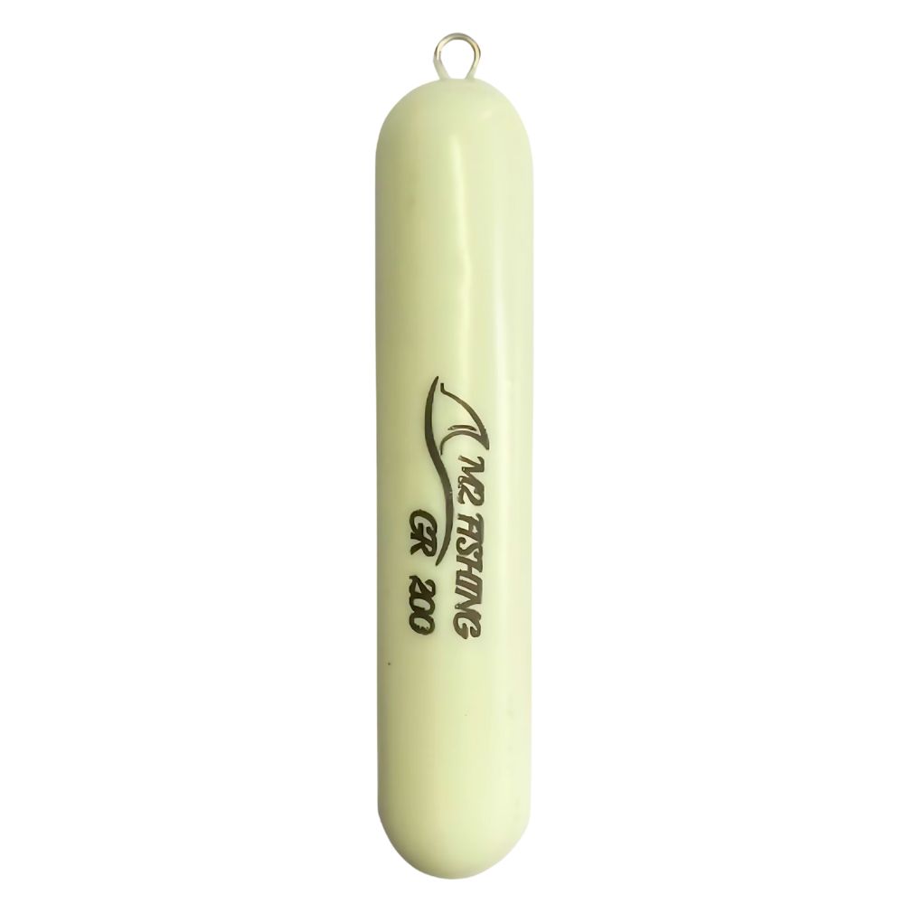 M2 Fishing Bolentino/Deep Drop FUORESCENT Lead Weight CANDLE Bianco Fosfo