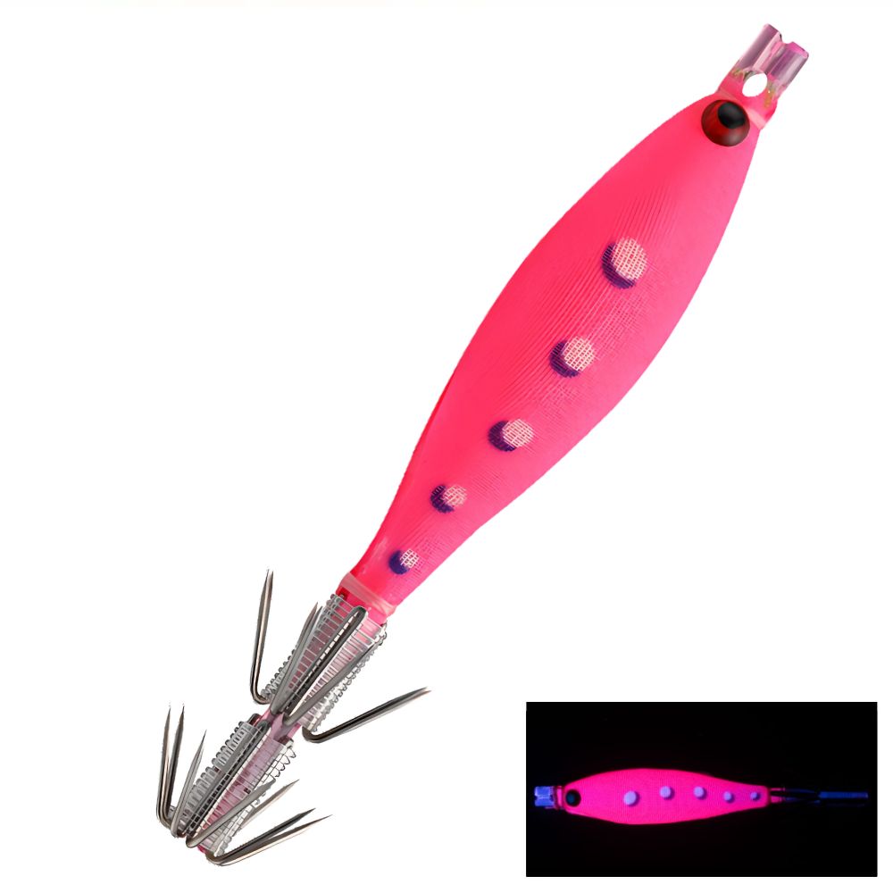 YAMASHITA Squid Fishing Warm Jacket Soft Lure SQUISH 7-2 008 DP/Pink - Image 2