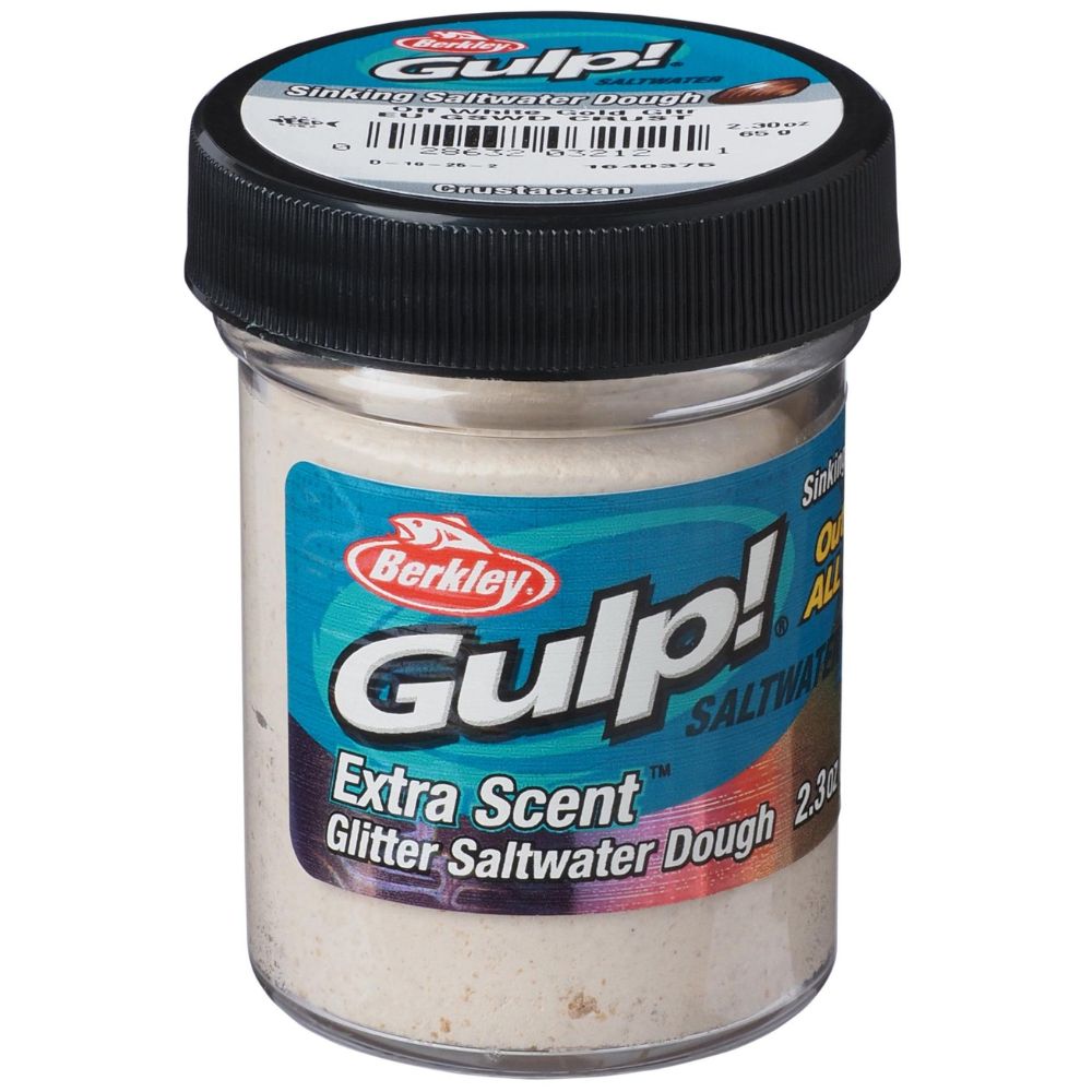 BERKLEY Gulp Extra Scent Sinking Saltwater DOUGH Off White Gold Glitter - Image 2