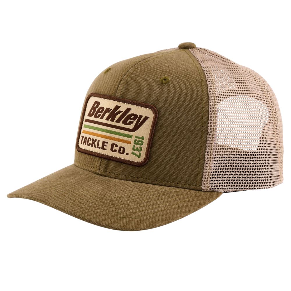 BERKLEY Fishing Headwear STRIPER TRUCKER CAP Olive Khaki - Image 3