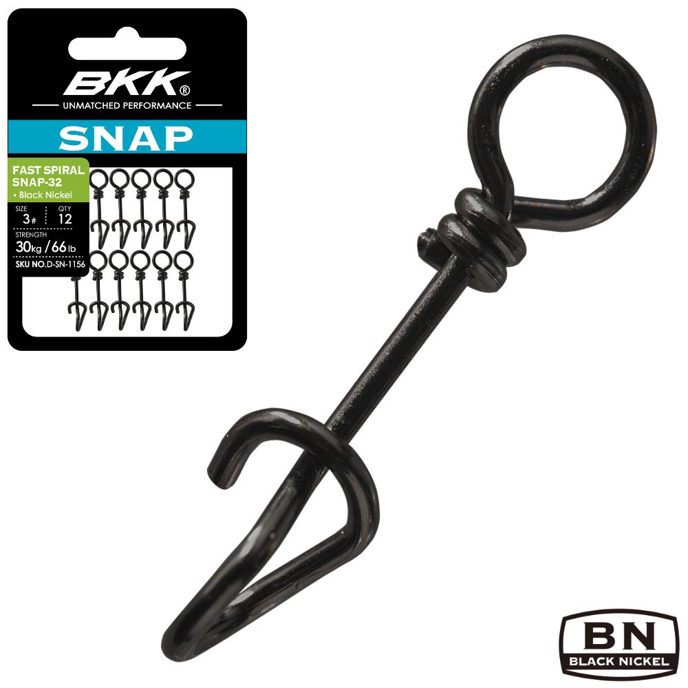 BKK Extra Strong Stainless Steel Black-Nickel FAST SPIRAL SNAP-32