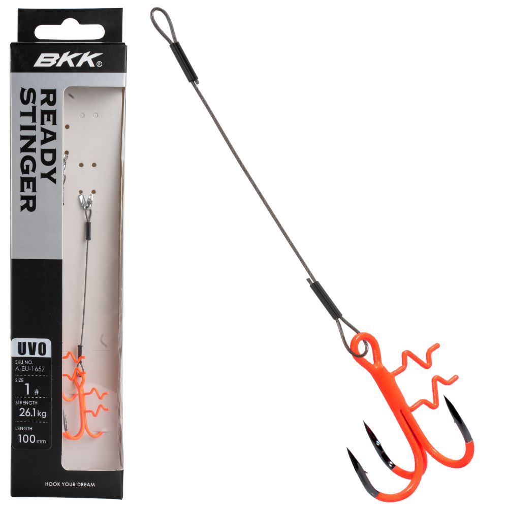 BKK Pike Fishing READY STINGER Rig ASSIST SPEAR STINGER HD-7X7 WIRE UVO