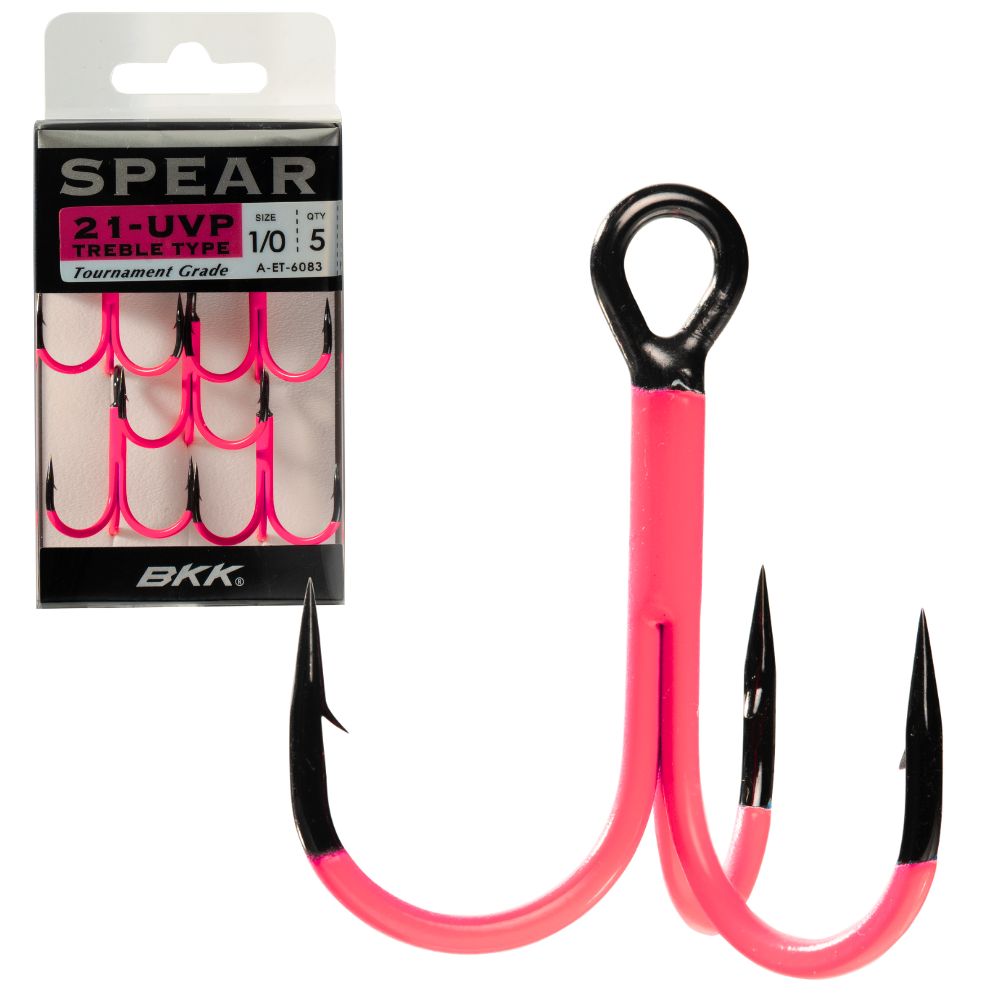 BKK Tournament Grade UV Coated Treble Lure Hook SPEAR-21 UVP