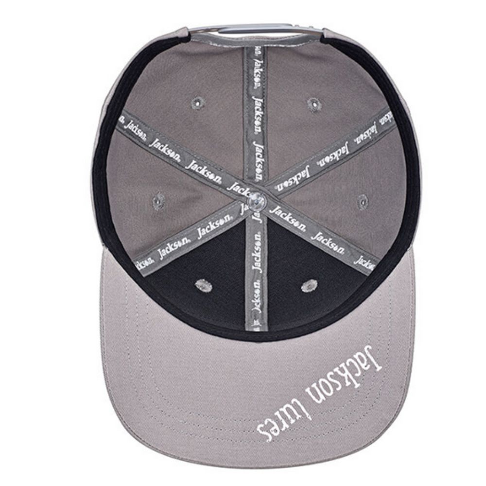 JACKSON Fishing Headwear 100% Cotton FLAT VISOR CAP Gray - Image 2