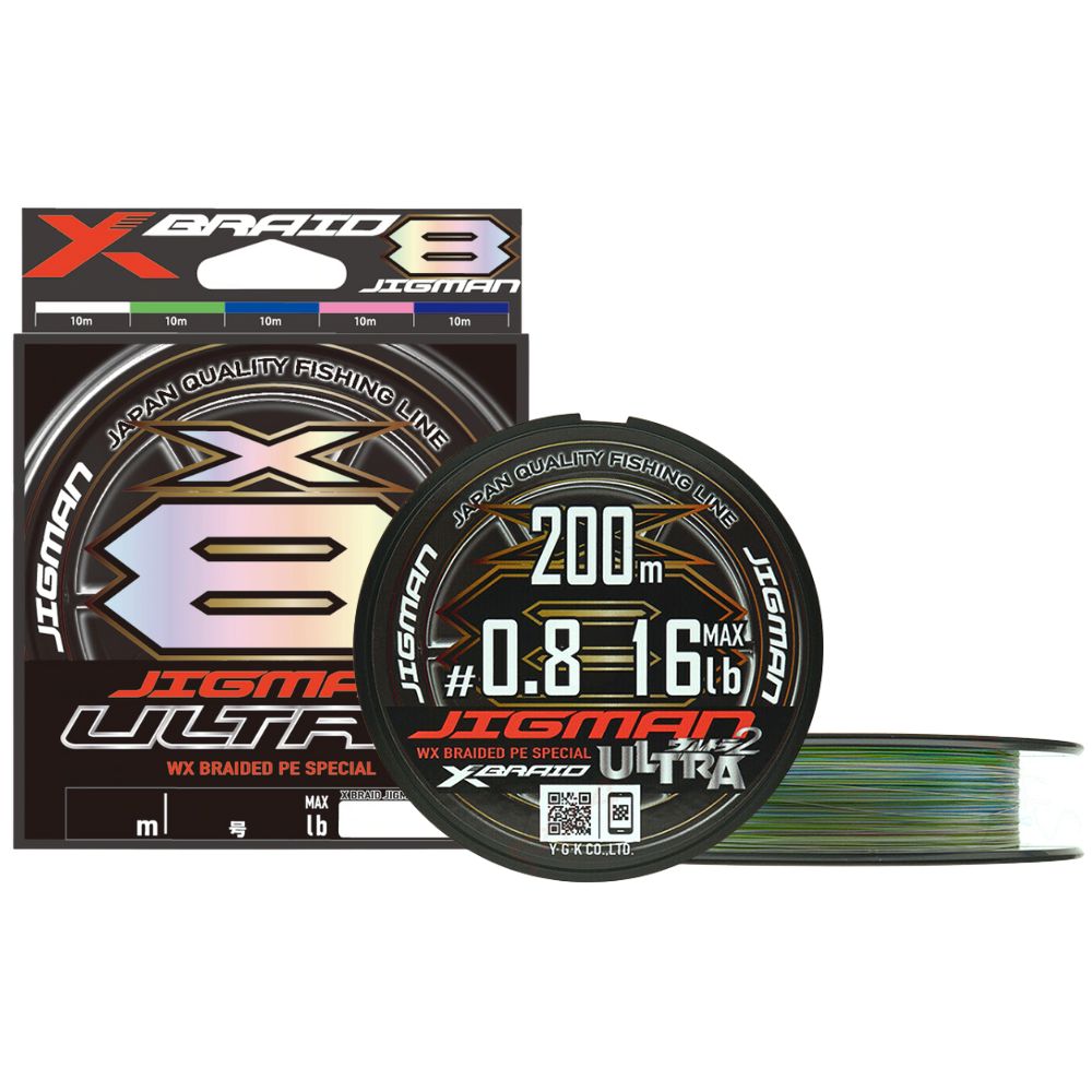YGK Saltwater Ultimate 8 Strand Braid Line X-Braid JIGMAN ULTRA X8 200m/Multicolor