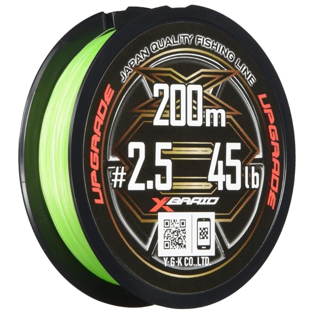 YGK X-BRAID Japan Quality Fishing 8-Strand Braid Line UPGRADE X8 200m/Hi-Vis Lime Green - Image 2
