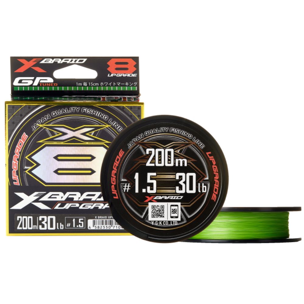 YGK X-BRAID Japan Quality Fishing 8-Strand Braid Line UPGRADE X8 200m/Hi-Vis Lime Green