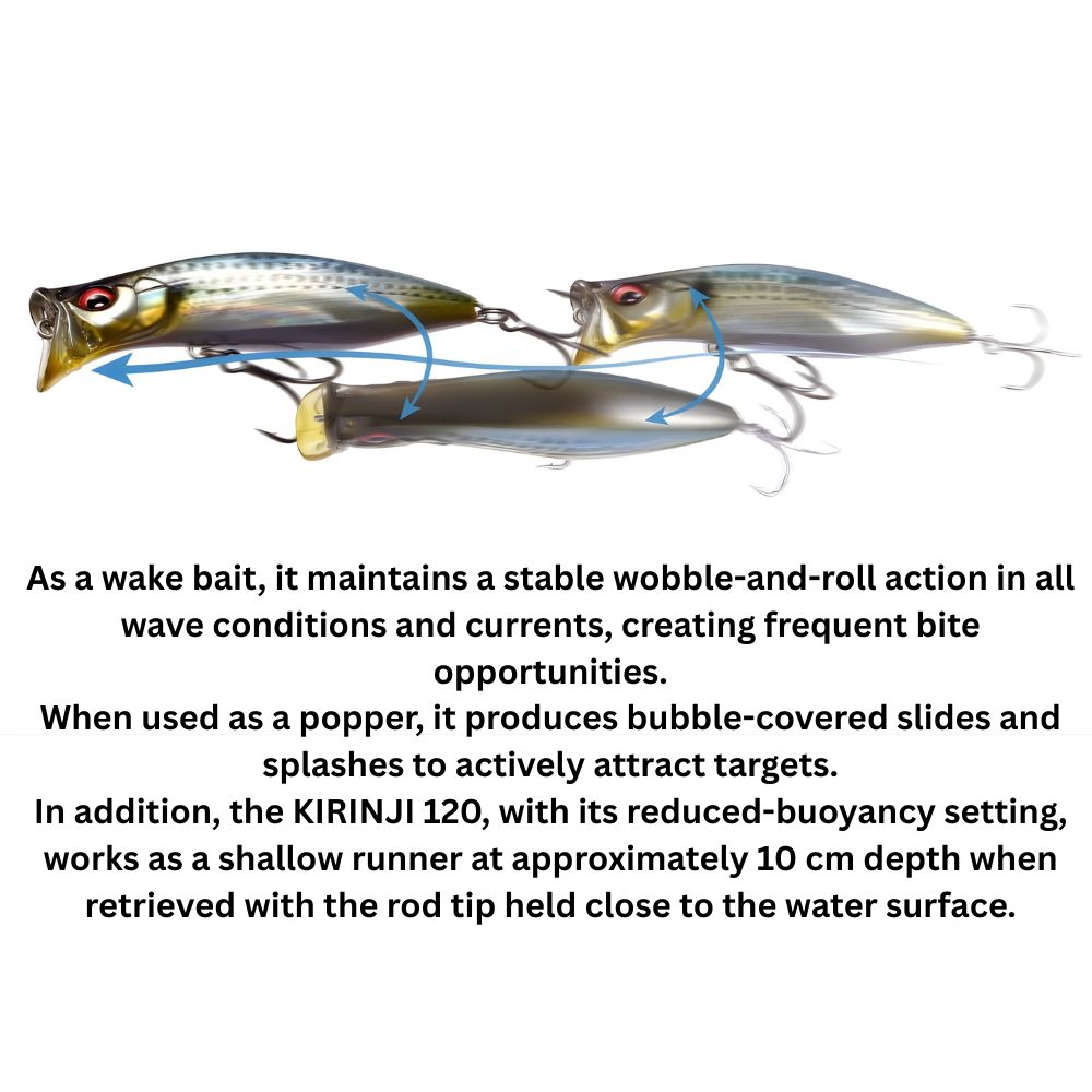 MEGABASS Saltwater Fishing Topwater Wake-Bait Lure KIRINJI 120 - Image 14