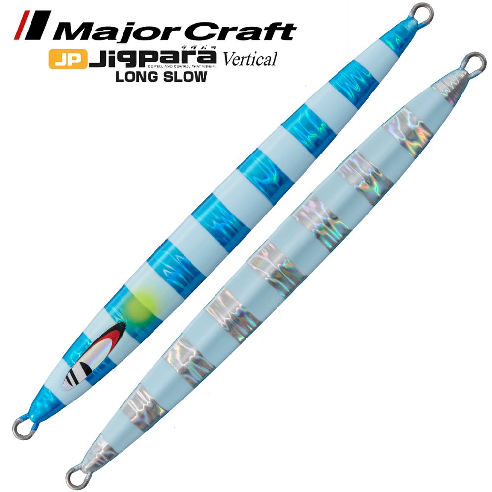 MAJOR CRAFT Slow Jigging Metal Lure Jigpara Vertical Long Slow 350g Super Glow Blue Zebra (UV)