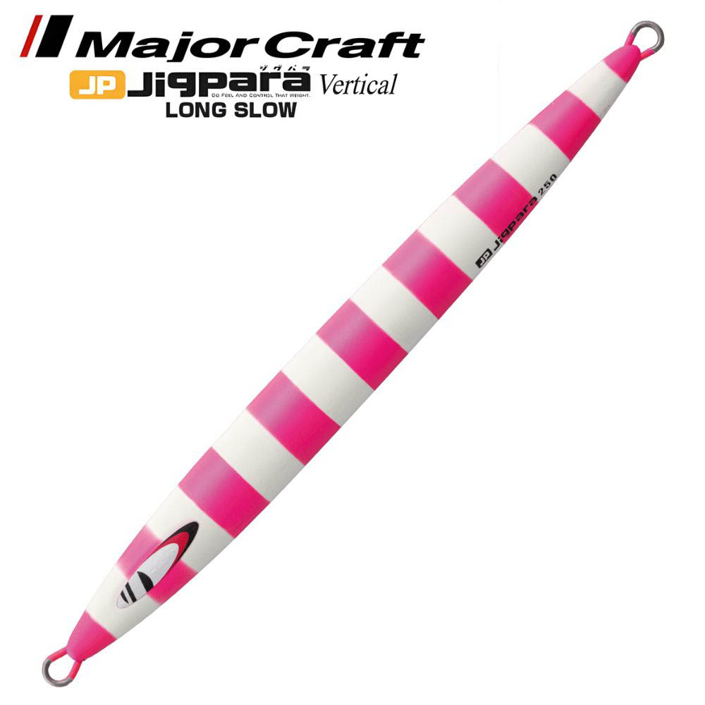 MAJOR CRAFT Slow Jigging Metal Lure Jigpara Vertical Long Slow 400g Matte Zebra Chart Pink