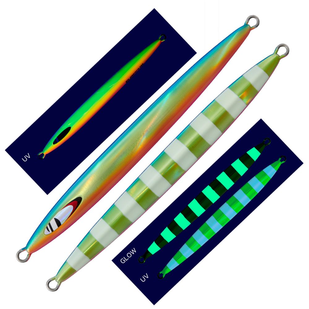 MAJOR CRAFT Slow Jigging Metal Lure Jigpara Vertical Long Slow 350g Rainbow (UV) - Image 3