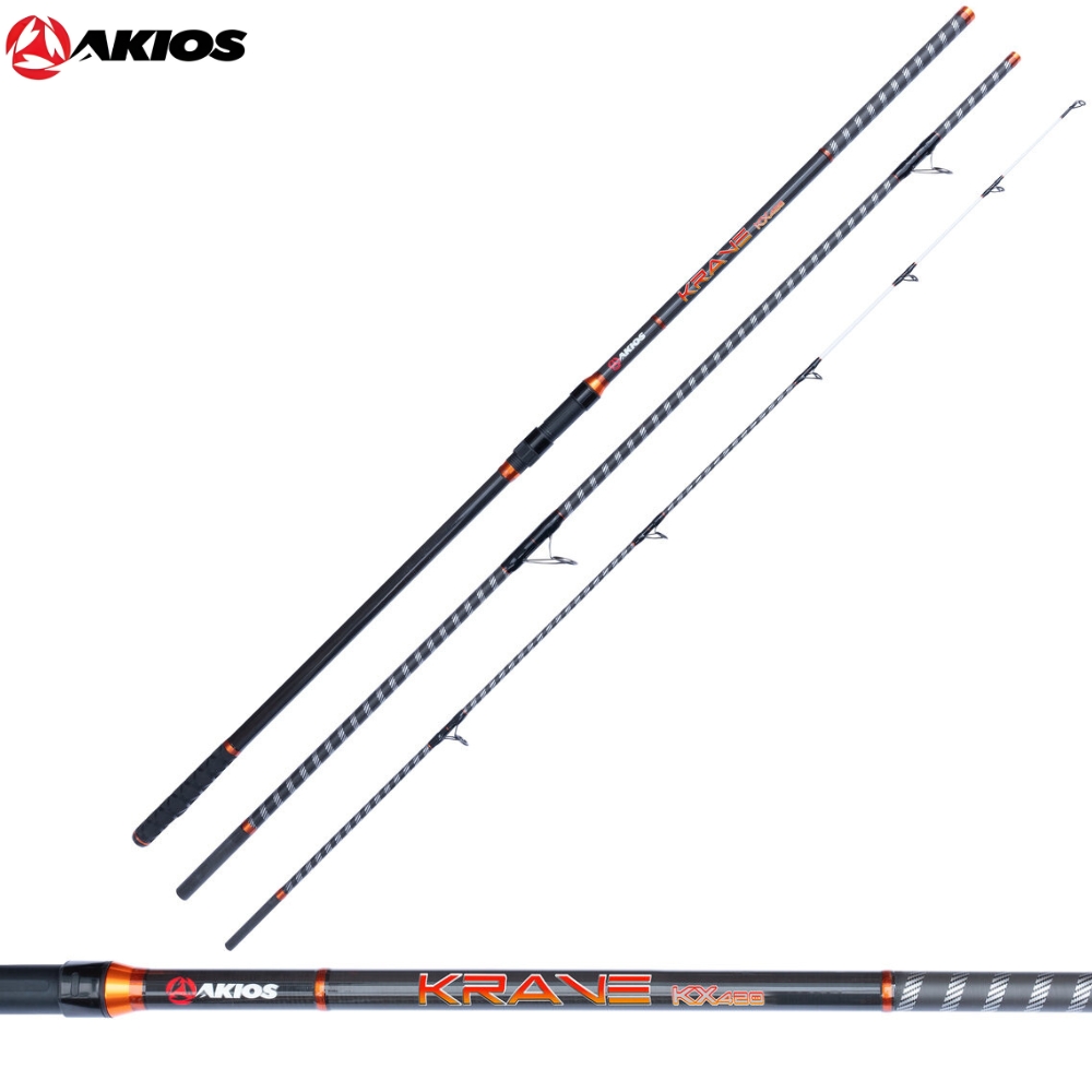 AKIOS Saltwater Fishing Surfcasting Three Piece Beach and Estuary Rod KRAVE SX420