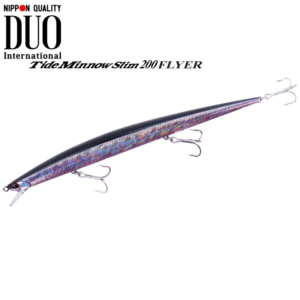 DUO Ultimate Long Minnow Sinking Lure TIDE MINNOW SLIM FLYER 200 CJO0124 Black Shad