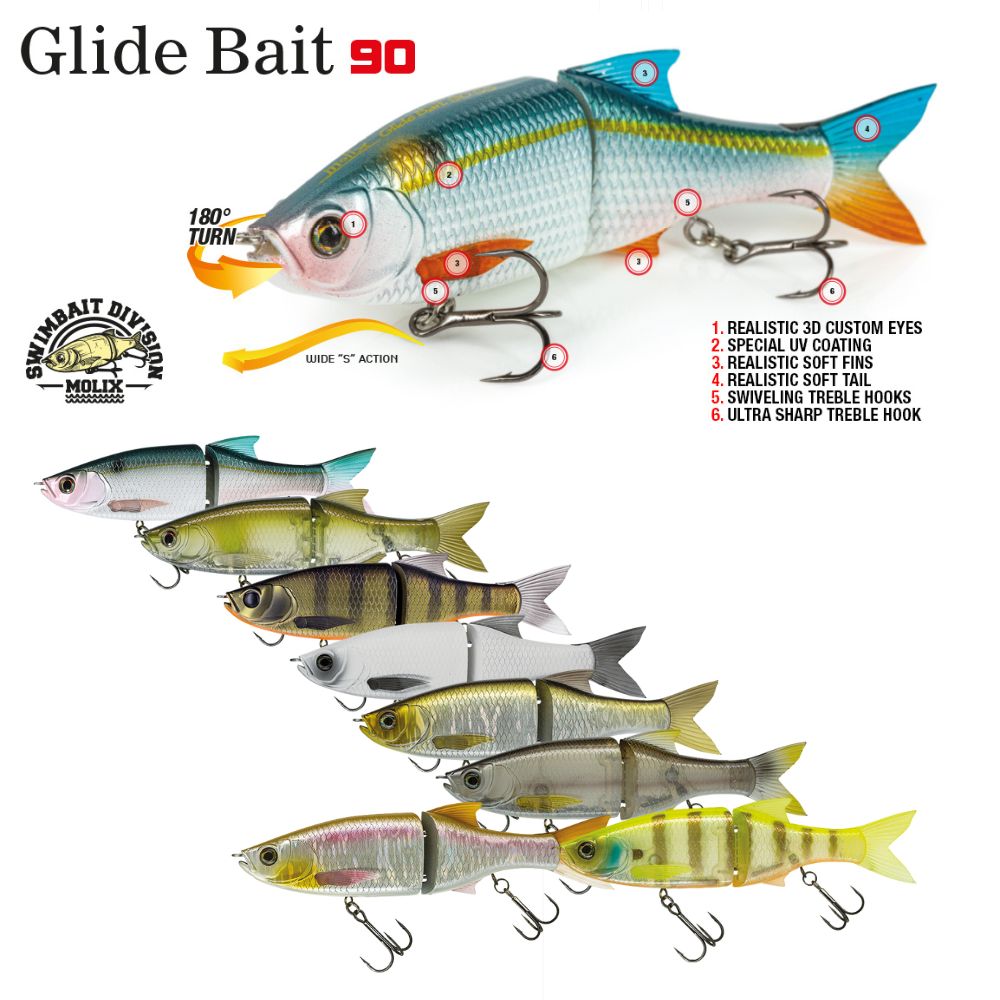 MOLIX Slow Sinking Swimbait Lure GLIDE BAIT 90 SS