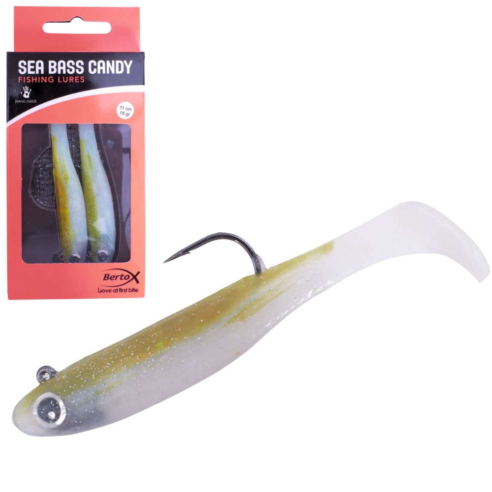 BERTOX Handmade Soft Shad Lure SEA BASS CANDY 11cm/18g #06