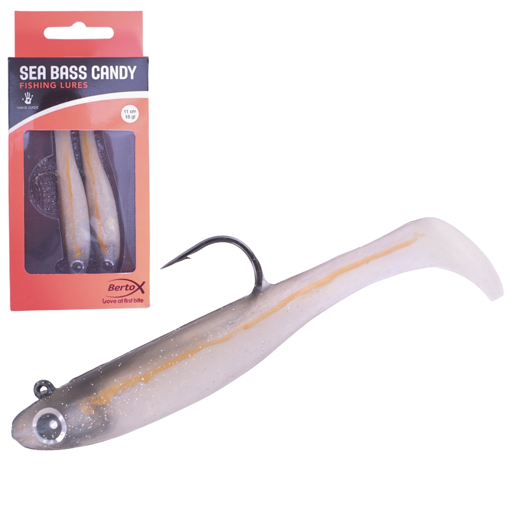 BERTOX Handmade Soft Shad Lure SEA BASS CANDY 11cm/18g #10