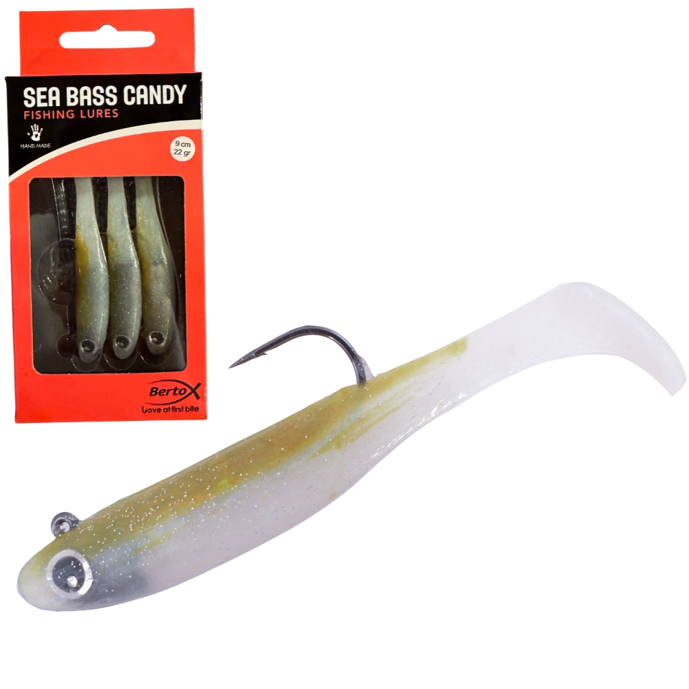 BERTOX Handmade Soft Shad Lure SEA BASS CANDY 90mm/22g #06