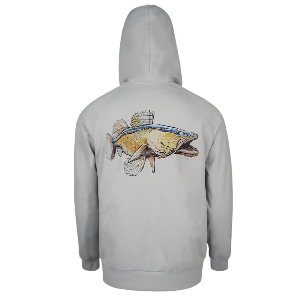 BKK Fishing Apparel Hoodie ZANDER Gray - Image 3