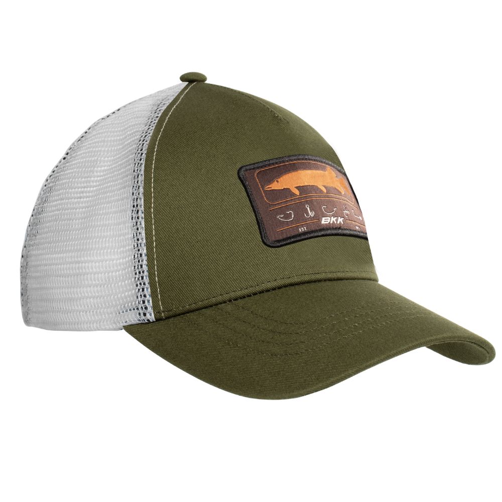 BKK Headwear Fishing Trucker Hat PIKE Green
