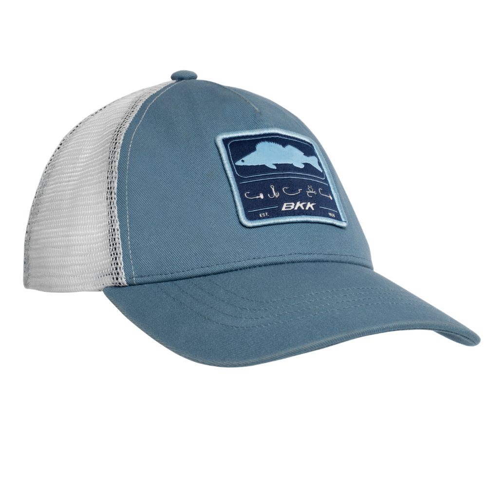 BKK Headwear Fishing Trucker Hat ZANDER Blue
