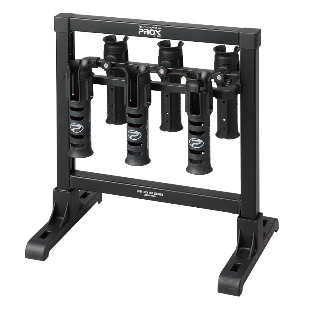 PROX INC. Fishing Rod Stand TURN LOCK ROD STOCKER 6pcs Black